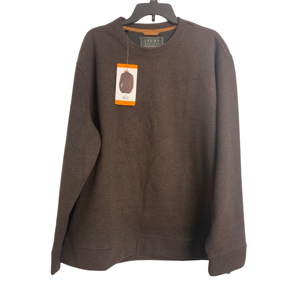 NWT Jachs New York Mens XXL Brown Heather Crewneck Sweatshirt